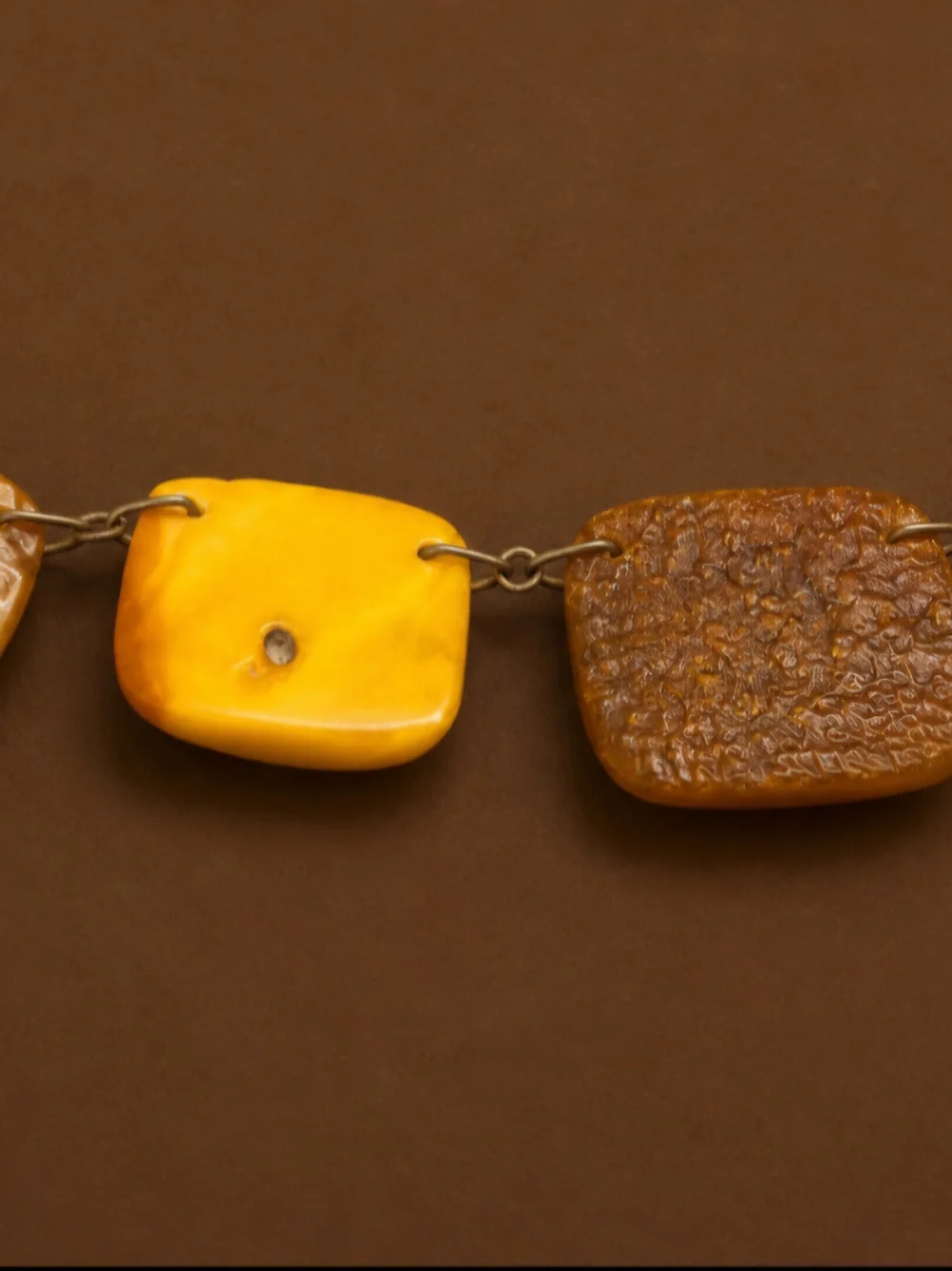 Vintage Soviet Baltic Egg Yolk & Butterscotch Amber Sterling Silver Necklace - Picture 8 of 9